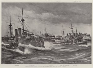 A guerra hispano-americana, navios do esquadrão espanhol que deixou Curacoa em 15 de maio